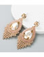 Fashion Champagne Powder Alloy Diamond Geometric Stud Earrings