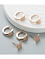 Fashion Love Titanium Heart Geometric Earring Set