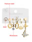 Fashion Gold Titanium Diamond Butterfly Geometric Earring Set