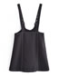 Fashion Black Plain Cupro Topstitching Skirt