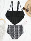 Fashion Black Snake Print Ruffled Swimsuit