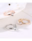 Fashion 03 White K0670 Bronze Zirconium Rabbit Open Ring