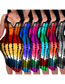 Fashion #4 Sky Blue Tie-dye Print Striped V-neck Hip Wrap Dress