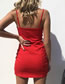 Fashion Red Ring Zipper Bag Hip Suspender Skirt