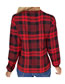 Fashion Red V-neck Check-breasted Knot Top