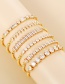 Fashion Gold-2 Brass Inlaid Zirconia Beaded Pull Bracelet (0.8cm)