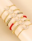 Fashion Color Brass Braided Bracelet With Zirconium Crescent Beads