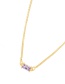 Fashion Purple Bronze Zirconium Square Necklace