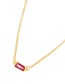 Fashion Red Bronze Zirconium Square Necklace