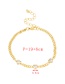 Fashion Gold Bronze Zirconium Heart Bracelet