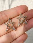 Fashion Color Copper Inlaid Zirconium Pentagram Stud Earrings