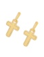 Fashion Gold-2 Brass Inset Zirconium Pentagram Earrings