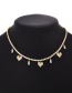 Fashion Gold-2 Bronze Zirconium Cross Pendant Necklace