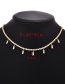Fashion Gold Bronze Zirconium Tassel Pendant Necklace