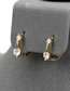 Fashion Gold Brass Diamond Round Earrings
