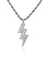 Fashion White Gold Copper And Diamond Lightning Necklace