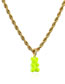 Fashion White Gold Fluorescent Yellow Titanium Steel Gold Plated Bear Twist Necklace