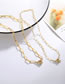 Fashion White Gold Large 40cm Brass Gold Plated Rudder Necklace