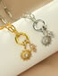 Fashion White Gold Bronze Zirconium Palm Eye Ring Necklace