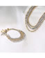 Fashion Square Circle White Gold 45cm Bronze Zirconium Geometric Full Diamond Necklace