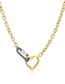 Fashion Yellow Solid Copper Gold Plated Heart Pin Necklace