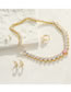 Fashion Ve512 Gold Bronze Heart Zirconia Stud Earrings