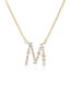 Fashion M Bronze Zirconium 26 Letter Necklace