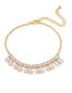 Fashion White Gold 45cm Geometric Diamond Tassel Necklace