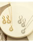 Fashion Set Of White Gold Bronze Zirconium Smiley Necklace Earring Set