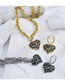 Fashion 1 Pair Of White Gold Earrings Brass-set Zirconium Oil Leopard Peach Heart Earrings