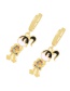 Fashion Gold Brass Inlaid Zirconium Oil Drop Girl Earrings