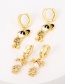 Fashion Gold Brass Inlaid Zirconium Oil Drop Girl Earrings