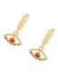 Fashion Gold-2 Copper Inlaid Zirconium Oil Drop Eye Earrings