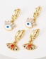 Fashion Gold-2 Copper Inlaid Zirconium Oil Drop Eye Earrings