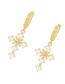 Fashion Gold Brass Zirconium Pearl Cross Earrings