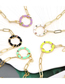 Fashion White Copper Drop Oil Circle Chain Bracelet