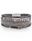 Fashion Sz00216-5 Geometric Diamond Crystal Beaded Braided Bracelet