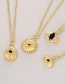 Fashion Gold-3 Bronze Zirconium Irregular Eye Pendant Necklace