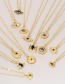 Fashion Gold-4 Bronze Zirconium Irregular Eye Pendant Necklace
