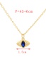 Fashion Gold Bronze Zirconium Irregular Eye Pendant Necklace