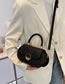 Fashion Black Pu Lock Flap Crossbody Bag