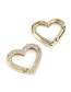 Fashion Gold Color Brass Gold Plated Zirconium Heart Spring Buckle Accessories