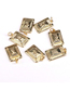 Fashion X Copper Gold Plated Square 26 Letter Pendant Accessories
