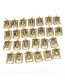 Fashion Z Copper Gold Plated Square 26 Letter Pendant Accessories