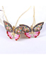 Fashion Red Brass And Diamond Gold Plated Oil Drop Butterfly Necklace