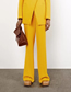 Fashion Yellow Textured Straight-leg Flared Pants