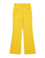 Fashion Yellow Textured Straight-leg Flared Pants