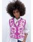Fashion Floral Floral Jacquard Knitted Vest