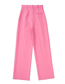 Fashion Pink Woven Micro-pleated Straight-leg Suit Trousers