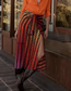 Fashion Geometric Print Printed Knotted Skirt